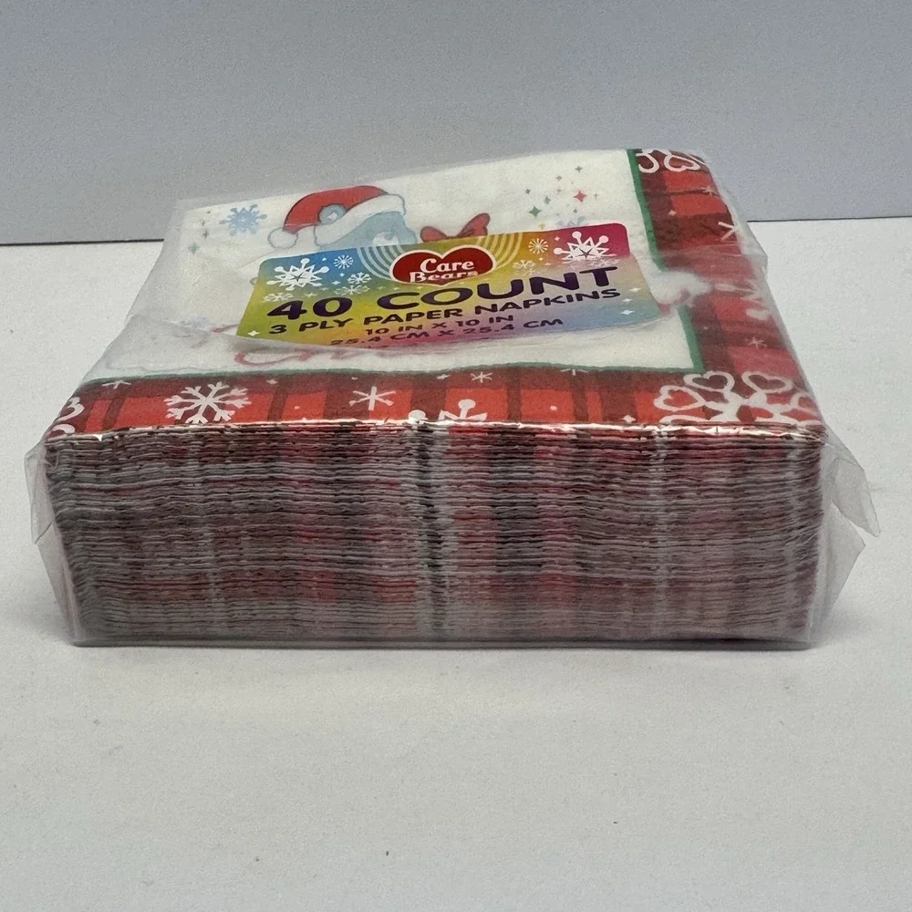 Care Bears Paper Napkins 40ct‎ Holiday Christmas Party 10x10